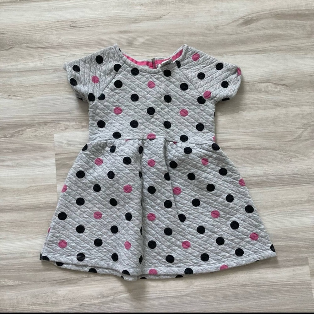 Gymboree Quilted Dress - Pink and Black Dots
